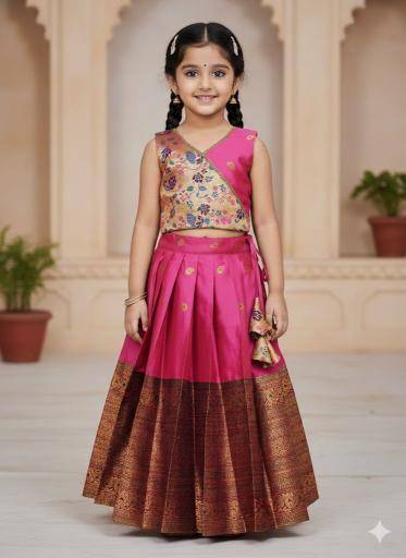 NEW LAUNCING PAITHANI KIDS LEHENGA CHOLI kanjivaram silk Kids wear wholesale suppliers in Kolkata